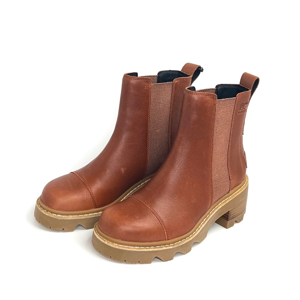Sorel Brown Leather Chelsea Ankle Boots